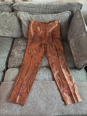 Vintage Paisley Trousers in Rust and Gold